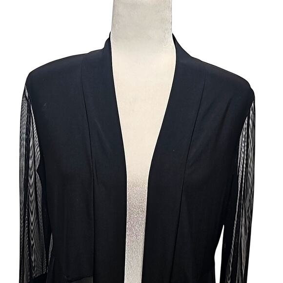 Bali Women Blach Poly/Span Long Sleeve Open Evening Jacket Blazer Size See Meas. - Picture 5 of 9